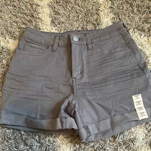grey jean shorts